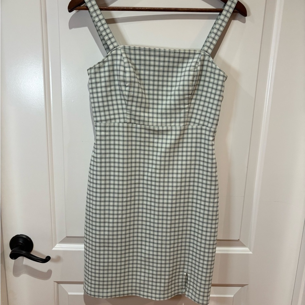 Hollister Green Plaid Mini Dress S Y2K Preppy Whimsigoth